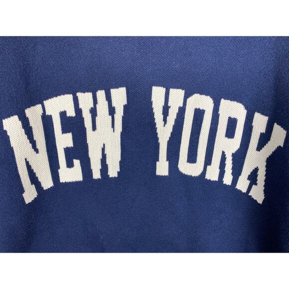 NWT Womens Harper & Ivy New York Sweater size XL Navy Pullover Preppy Spellout - Picture 5 of 10